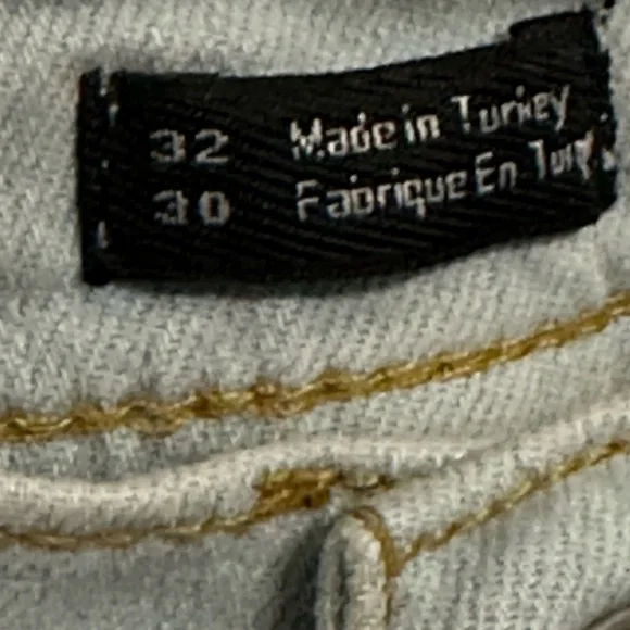 BDG MENS SKINNY STRETCH DISTRESSED LIGHT COLORED JEANS 32x30 URBAN OUTFITTERS - Picture 6 of 9